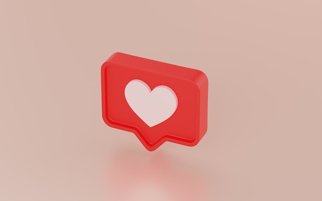 Photo social media notifications icon, 3d rendering