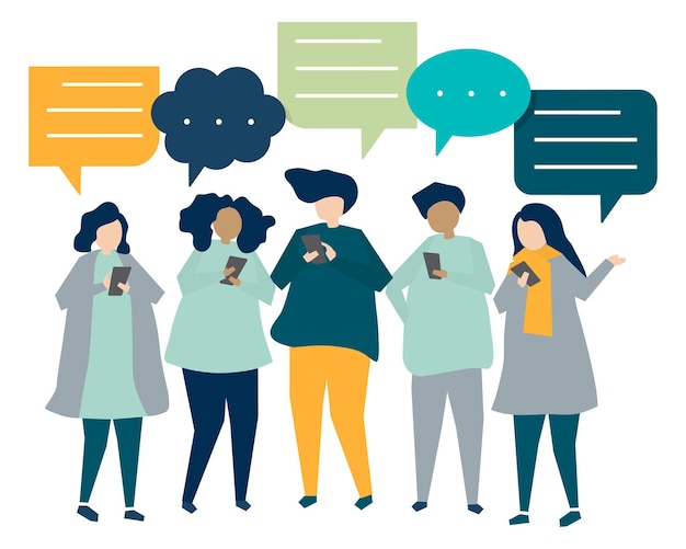 Social media png illustratie doorzichtige achtergrond