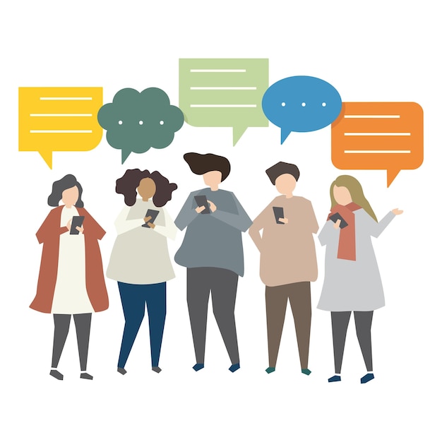 Social media png illustratie doorzichtige achtergrond