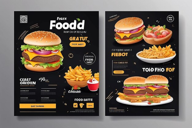 Social media post Food template layout in vector illustration Fast food restaurant menu social media marketing web banner