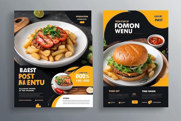 social media post template for food menu promotion banner frame high resolution