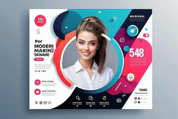 Social media post template modern design for digital marketing online or poster marketing template