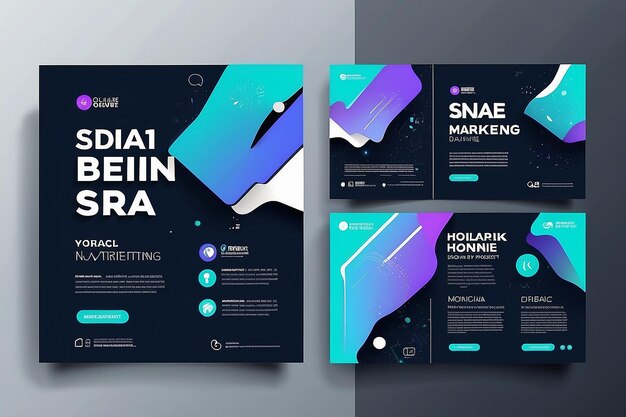 Photo social media post template modern design for digital marketing online or poster marketing template