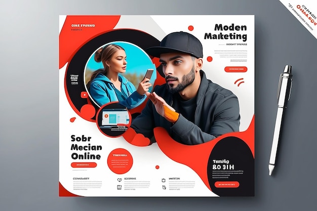 Foto modello di post sui social media disegno moderno per il marketing digitale online o modello di marketing poster