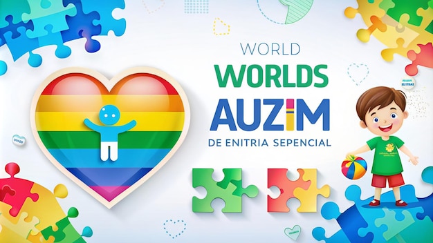 Social media post on world autism awareness day in portuguese brazil