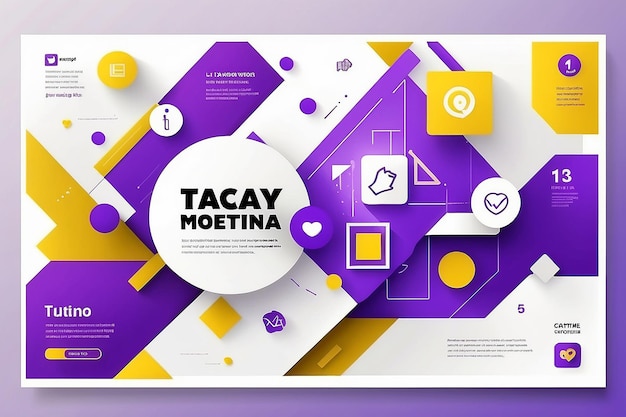 Photo social media tutorial tips trick did you know post banner layout template with geometric background design element in purple