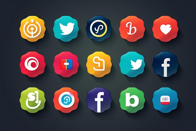 Social media vector logo collection