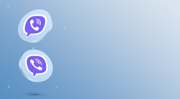 Social media Viber icons 3d render