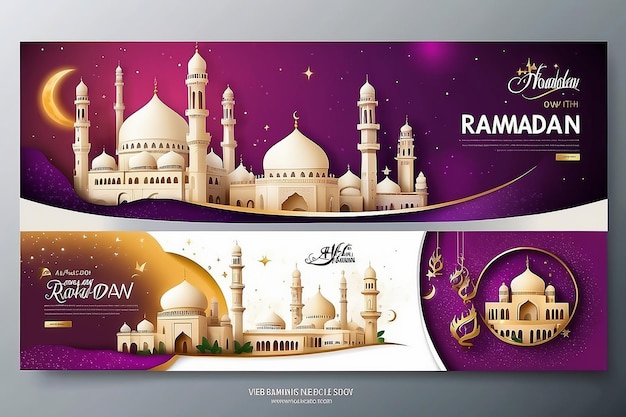 social media and web banner design Ramadan web and social media post banner design