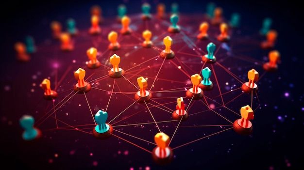 Social network connection concept Generative AI