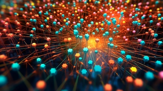 Foto concetto di connessione alla rete sociale ai generativa