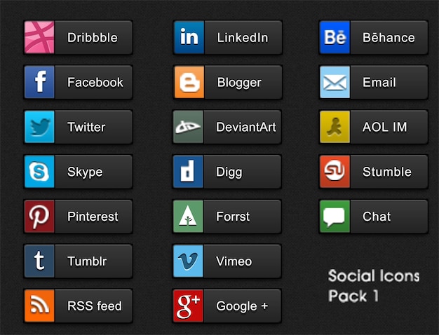 Photo social share buttons pack