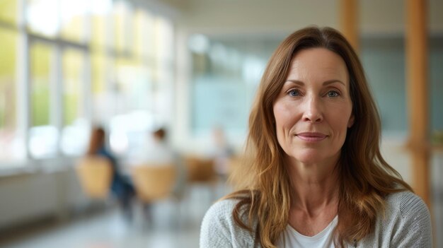 Social worker in a community center providing support and resources to families in need