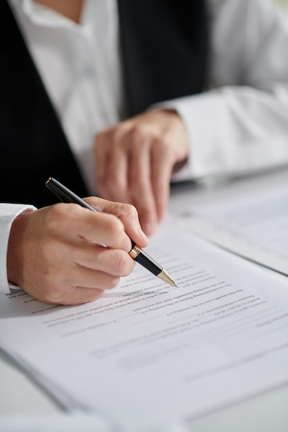 Social Worker Signing Document