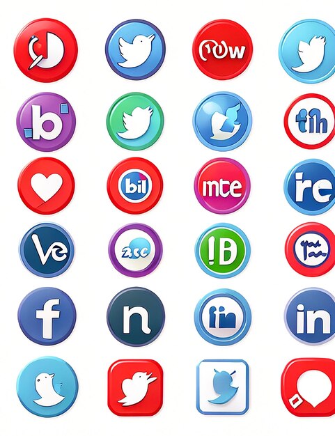 sociale media iconen vector set met facebook instagram twitter tiktok youtube logo's genereren AI