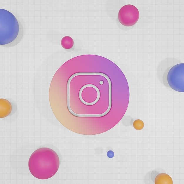 Sociale media logo 3d-rendering