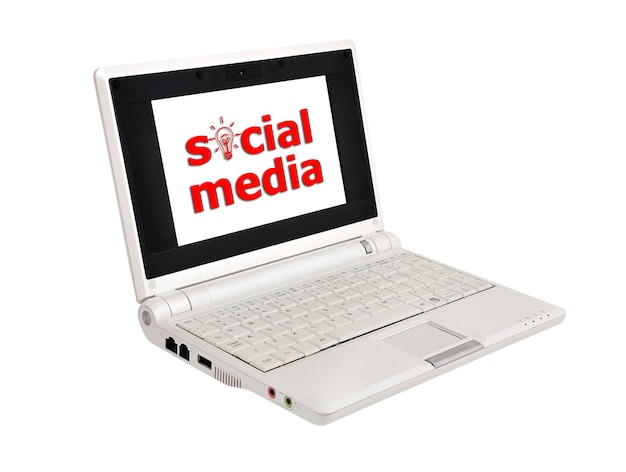 Sociale media op laptop