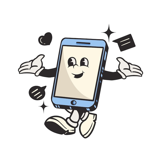 Sociale media png retro illustratie doorzichtige achtergrond
