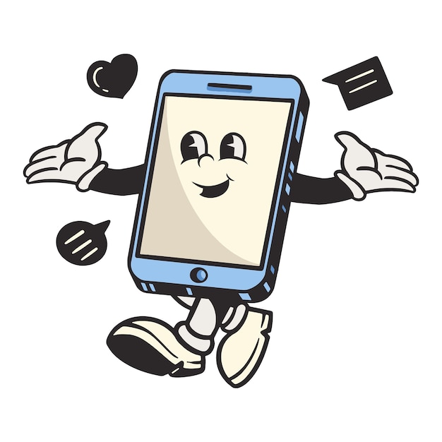 Sociale media png retro illustratie doorzichtige achtergrond