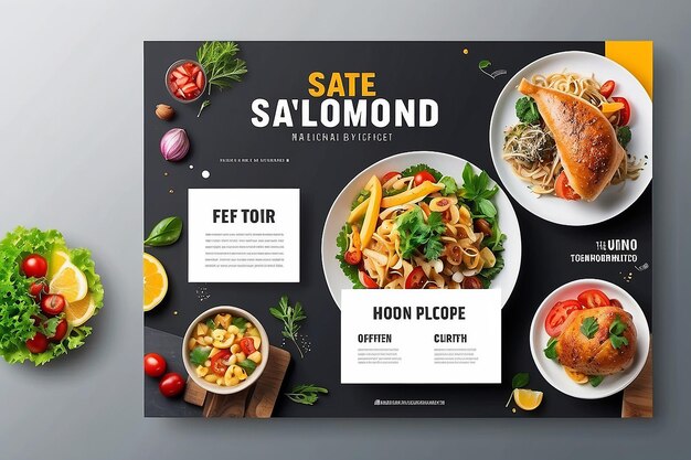 Foto sociale media post sjabloon voor voedsel menu promotie banner frame hoge resolutie