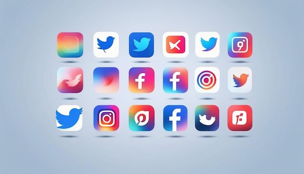 ソーシャルメディア アイコン ベクトル フェイスブック インスタグラム ツイッター ティック トック ユーチューブ ロゴ 背景