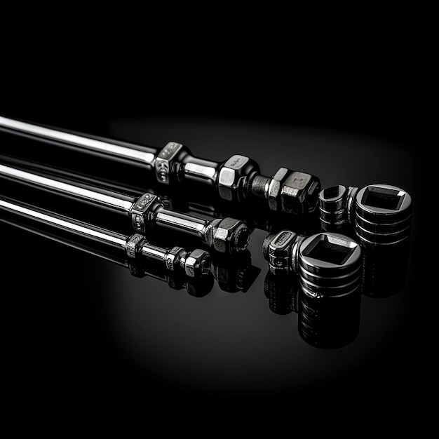 Socket Set with Black Background Isolated