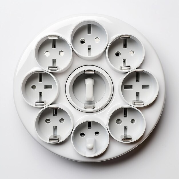 Photo socket sets with white plate on white background