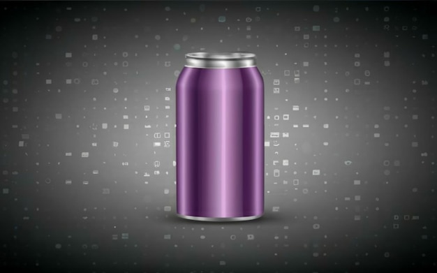 Soda blikje in metalen paarse kleur zonder logo zonder tekst