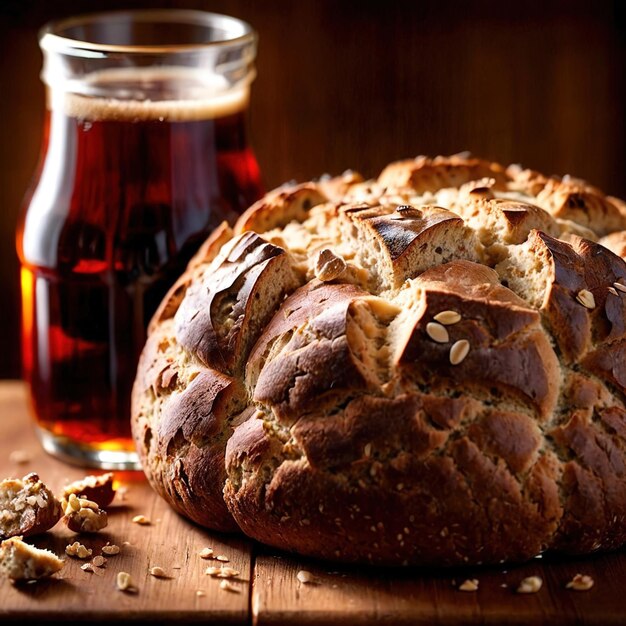 Photo soda bread freshly baked bread food staple for meals