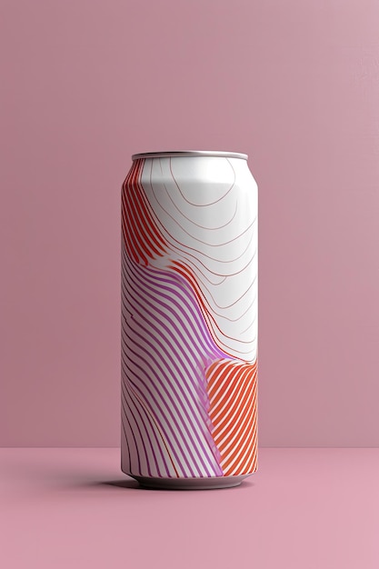 Soda Can Mockup White with shades white background AI Generated
