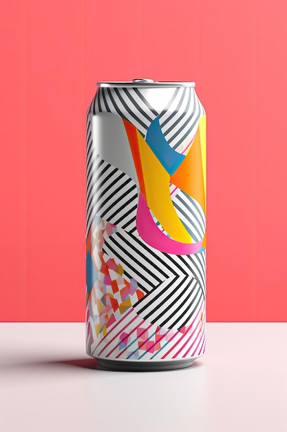 Soda Can Mockup Wit met tinten witte achtergrond AI gegenereerd