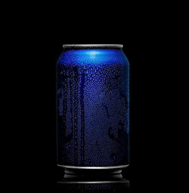 Soda can with water drops