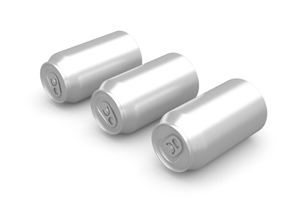 Photo soda cans right side isolated in white background