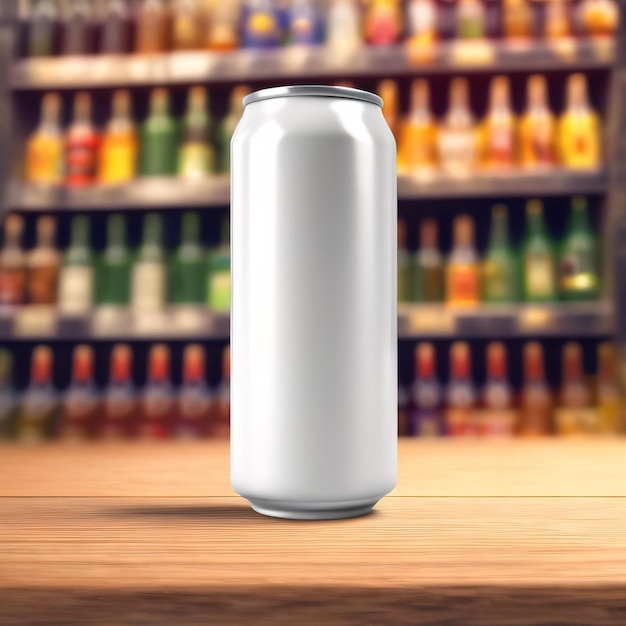 Soda drank of bier kan metail container voor vloeistoffen generieke blanco product verpakking mockup