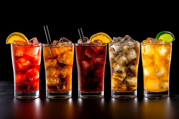 Foto piatto di birra alla radice di soda drink coke sprite bar