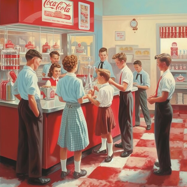 Soda Fountain Nostalgia 소도시 기쁨의 매력 포착