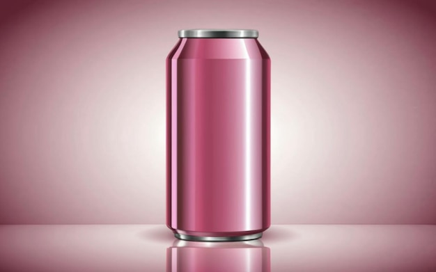 Банка соды в металлическом розовом цвете без логотипа без текста