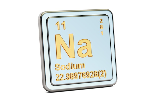 Sodium Na chemical element sign 3D rendering