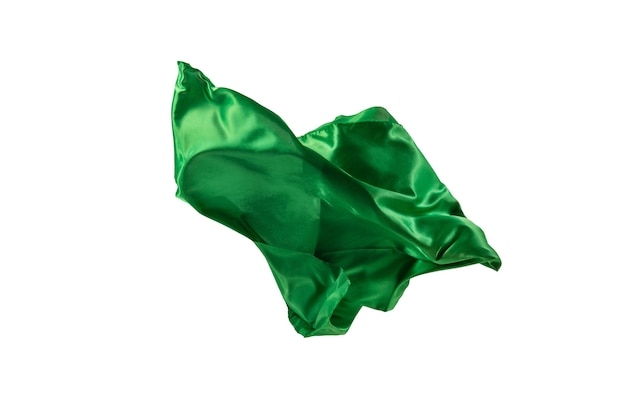 Soepele elegante transparante groene doek gescheiden op een witte achtergrond.