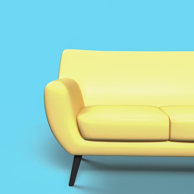 Sofa 3D Render Isolated In White Background