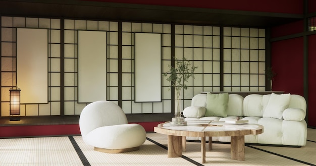 sofa armchair minimalist design muji style3d rendering