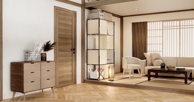 Диванная мебель и современный дизайн интерьера комнаты минималистичный