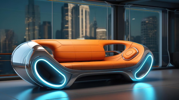 Photo the sofa of the future in the interior