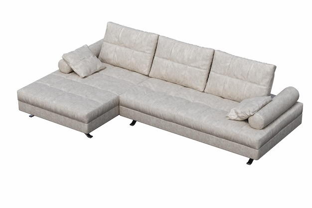 sofa geïsoleerd op een witte achtergrond, interieur meubels, 3D illustratie, cg renderen