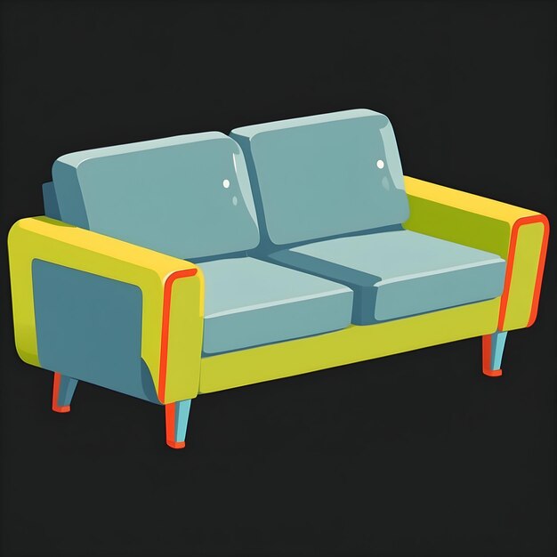 Sofa icon Flat furniture illustration Simple couch clipart Modern seating vector Interior design