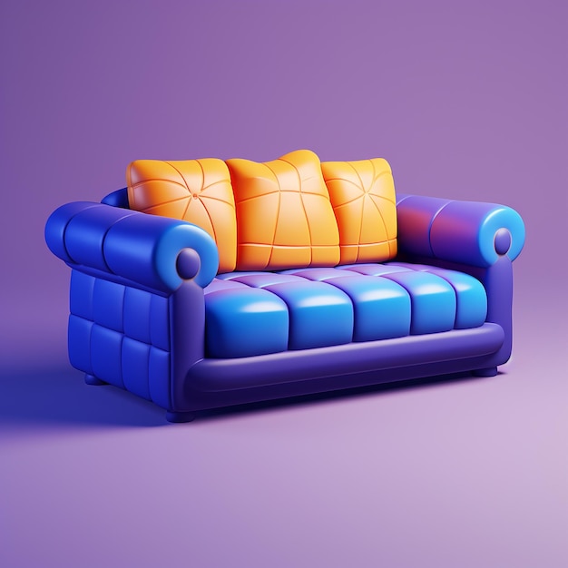 Sofa icon isolated 3d render illustration