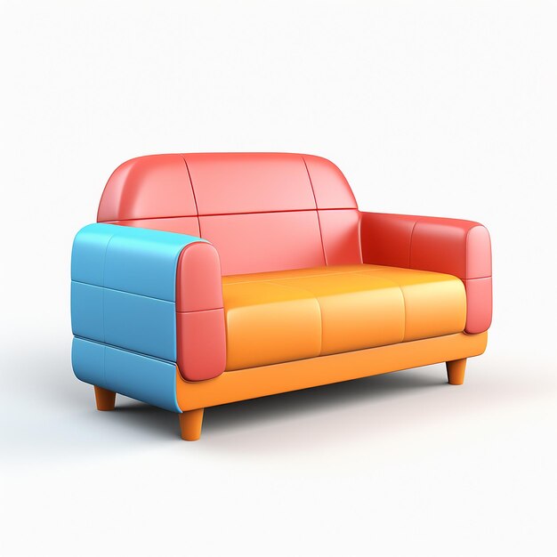 Photo sofa icon isolated 3d render illustration