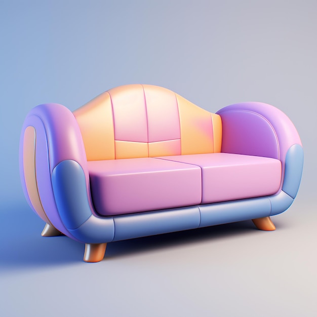 Photo sofa icon isolated 3d render illustration