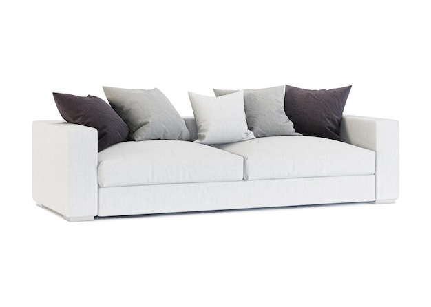 Sofa isolated on white background. 3D rendering.