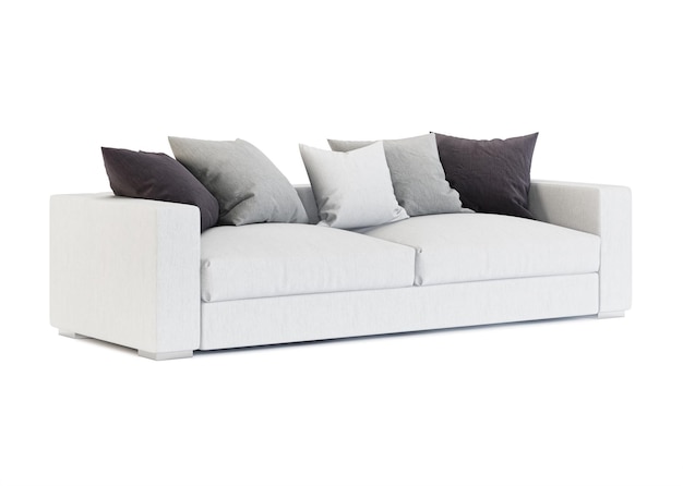 Sofa isolated on white background. 3D rendering.